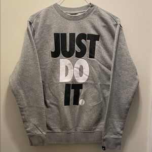 Nike Men's Gray Crewneck Just Do It Sweatshirt